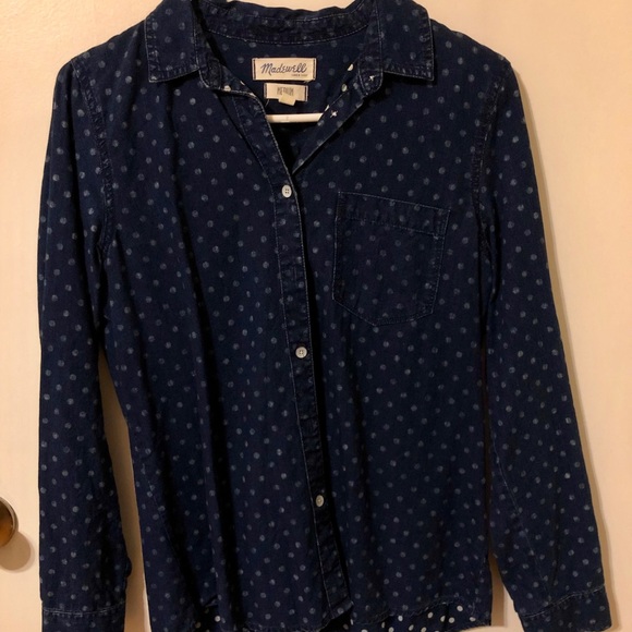Madewell Tops - Madewell Polka Dot Denim Shirt